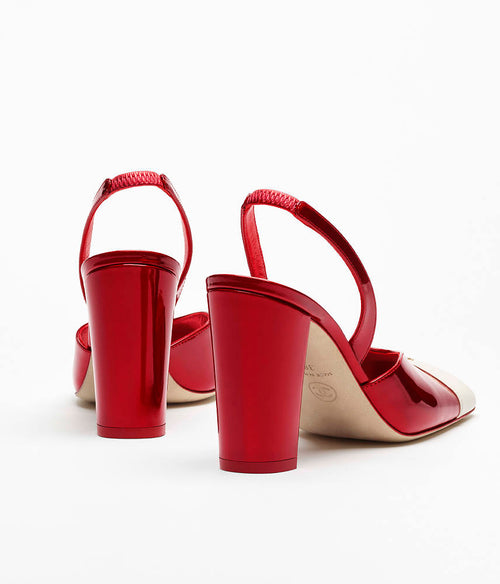 CHANEL “Rouge Éclipse” Metallic Slingback Pumps