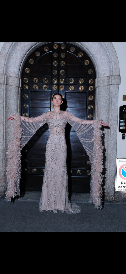 Éclat Impérial Beaded Wing Gown