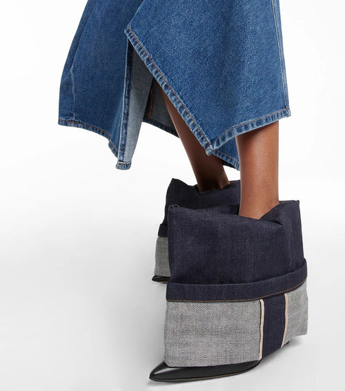 ‘Seria Luxe’ Denim Folded Heel Boot