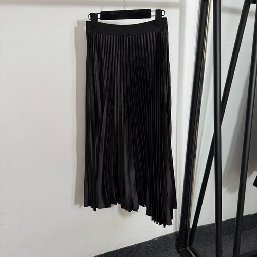 Balenciaga Signature BB Pleated Midi Skirt – Black