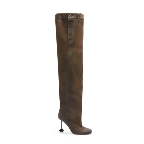 ‘Gianni Italy’ Leather Knee High Buckled Boots