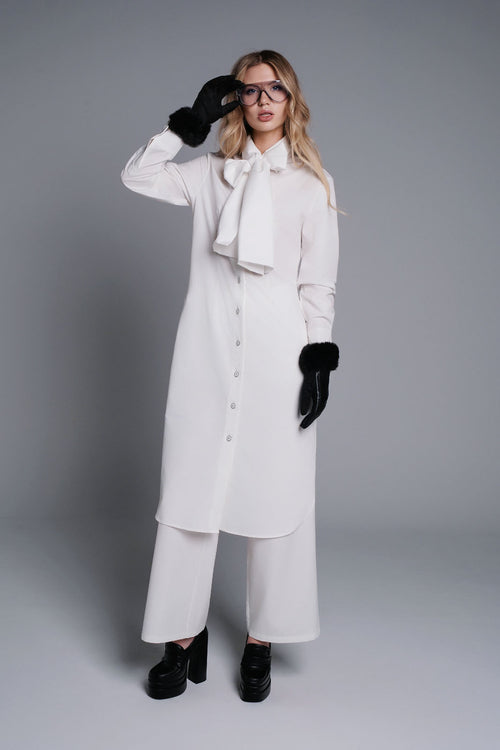 Chanel “Haute Ligne” Cotton Poplin Wide-Leg Trouser