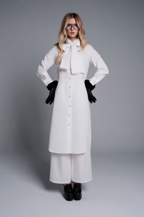 Chanel “La Grande Arche” Silk-Cotton Bow Dress