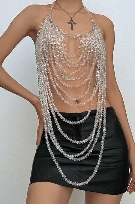 The Kensington Chandelier-Crystal Drape Top