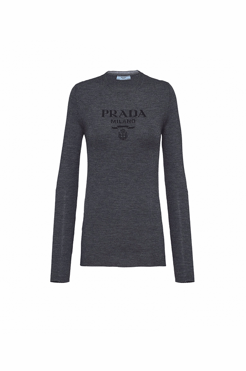 PRADA Milano Fine-Knit Logo Sweater