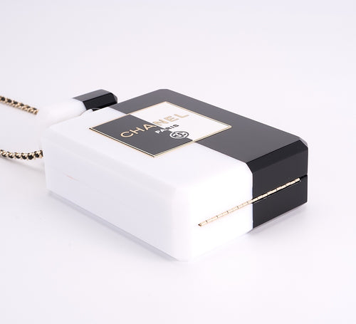 CHANEL Black & White Perfume Bottle Bag
