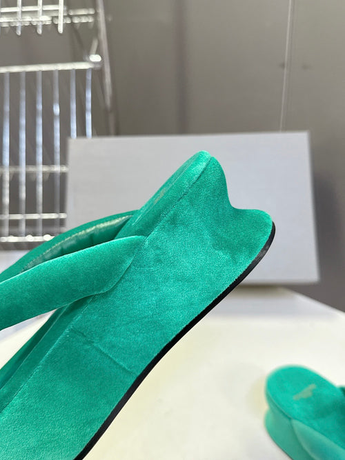 BALENCIAGA “Cloud Platform” Suede Flip-Flop Sandals