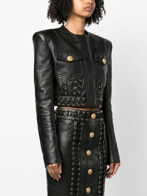 ‘Beulah London’ Leather Skirt Set