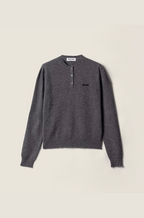 MIU MIU Fine-Knit Henley Sweater