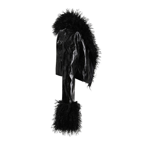 ‘Billionaire Bella’ Leather Jacket with Fur