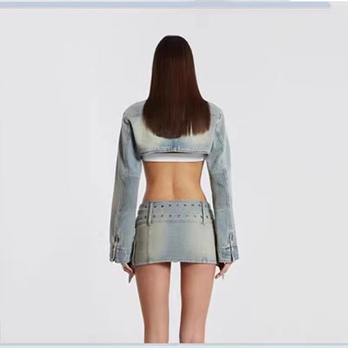 ‘Elodi’ Denim Skirt Set