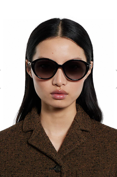 Gucci Aurora Round Metal-Temple Sunglasses