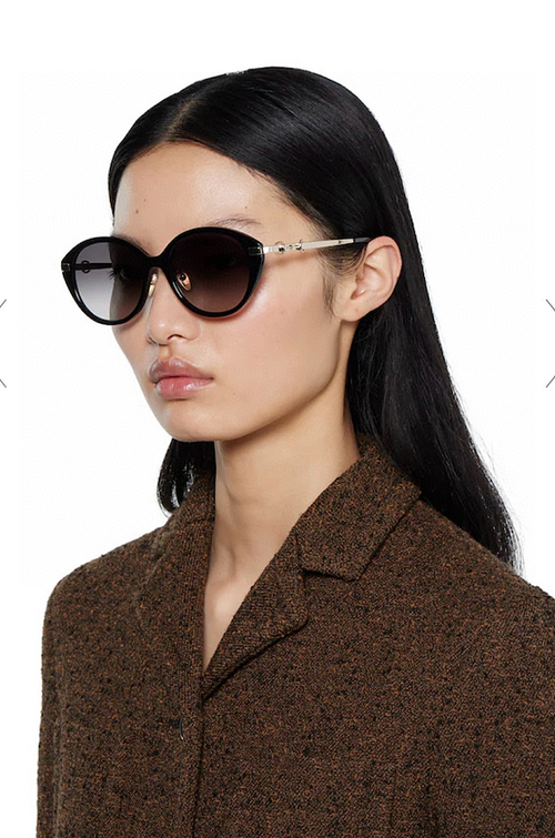 Gucci Aurora Round Metal-Temple Sunglasses