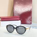 Gucci Aurora Round Metal-Temple Sunglasses
