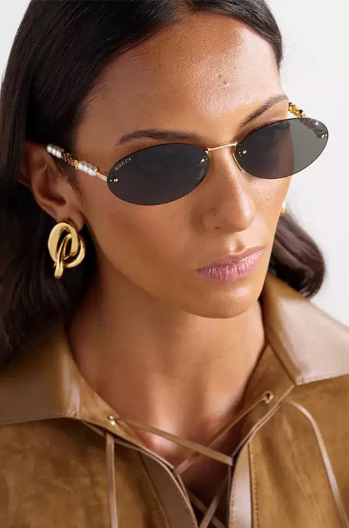 Gucci Perla Oval Rimless Sunglasses