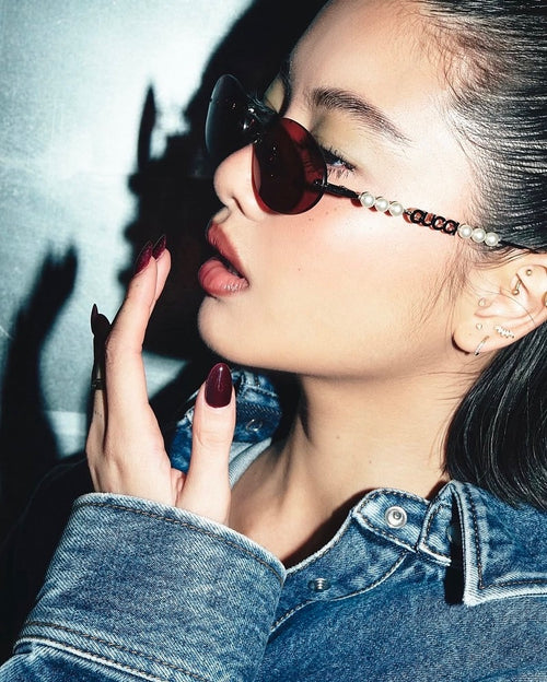 Gucci Perla Oval Rimless Sunglasses
