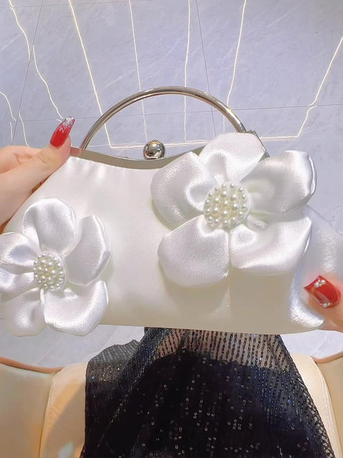 'Camellia-Adorned’Handbag