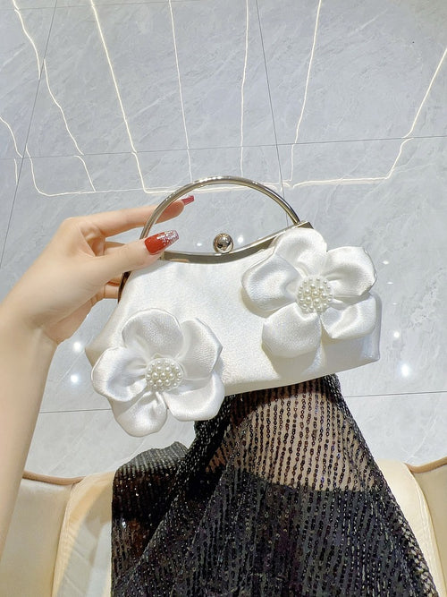 'Camellia-Adorned’Handbag