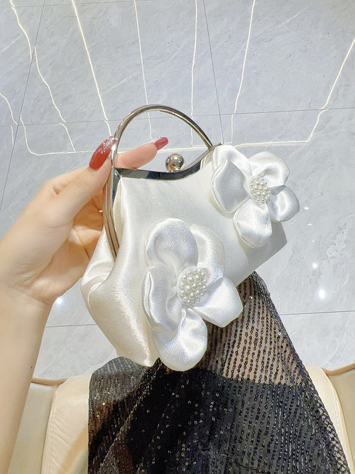 'Camellia-Adorned’Handbag