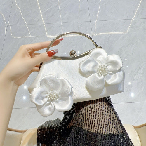'Camellia-Adorned’Handbag