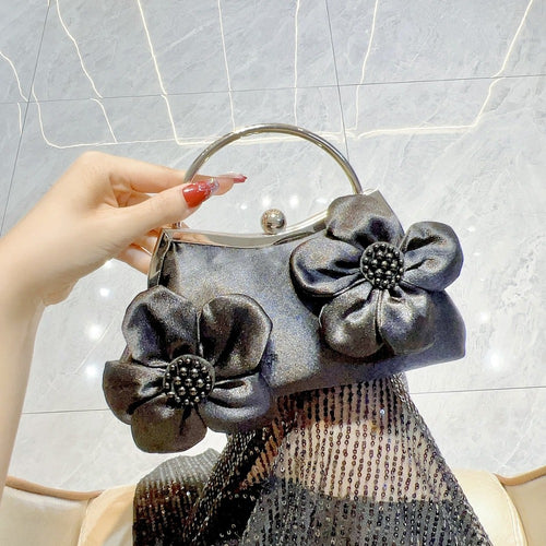 'Camellia-Adorned’Handbag