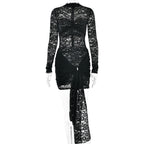 Noir Illusion Lace Mini Dress