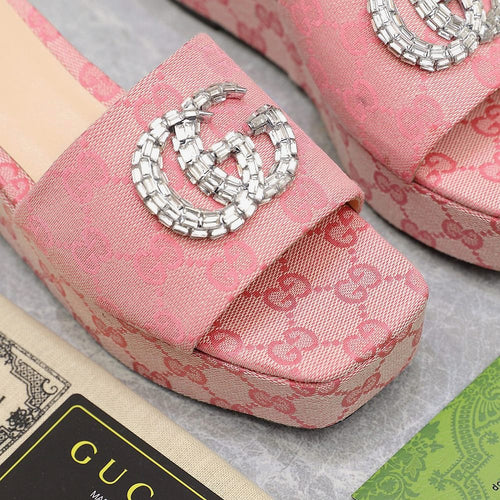 GG Monogram Wedge Sandals