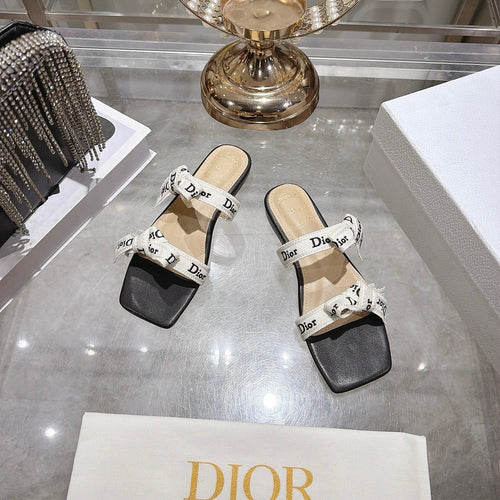 Dior Ribbon Slide Sandals
