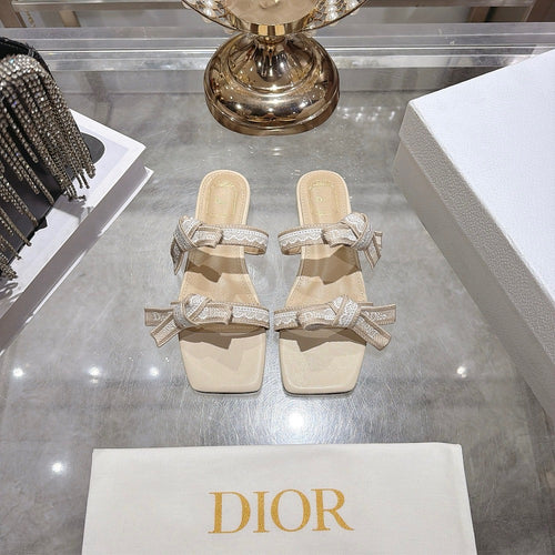 Dior Ribbon Slide Sandals