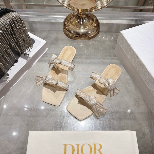 Dior Ribbon Slide Sandals