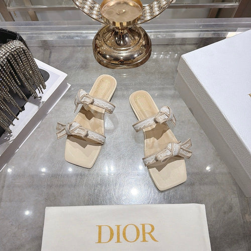 Dior Ribbon Slide Sandals