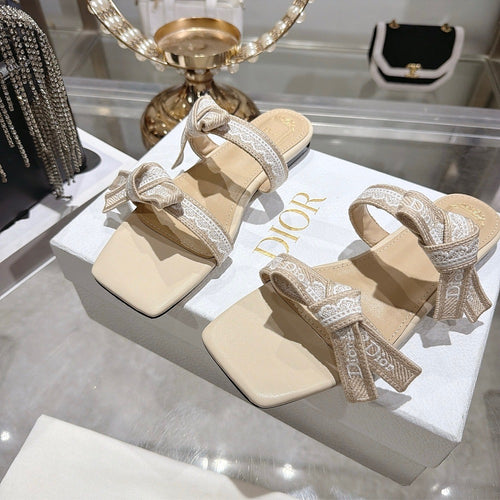 Dior Ribbon Slide Sandals