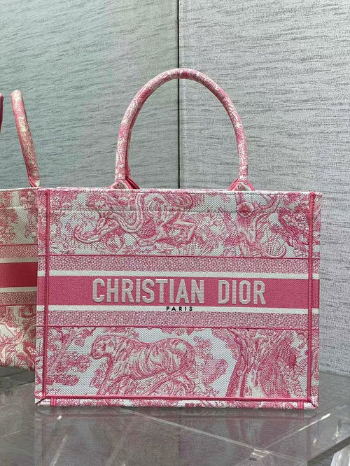 Dior Medium Toile de Jouy Embroidered Book Tote – Rose Éclat Edition