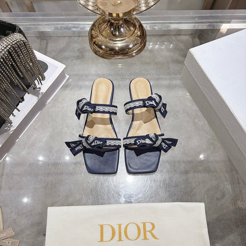 Dior Ribbon Slide Sandals