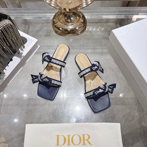 Dior Ribbon Slide Sandals