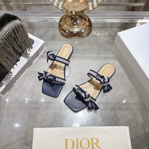 Dior Ribbon Slide Sandals