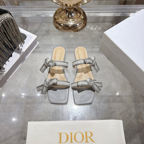 Dior Ribbon Slide Sandals