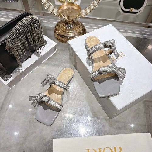 Dior Ribbon Slide Sandals