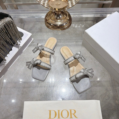 Dior Ribbon Slide Sandals