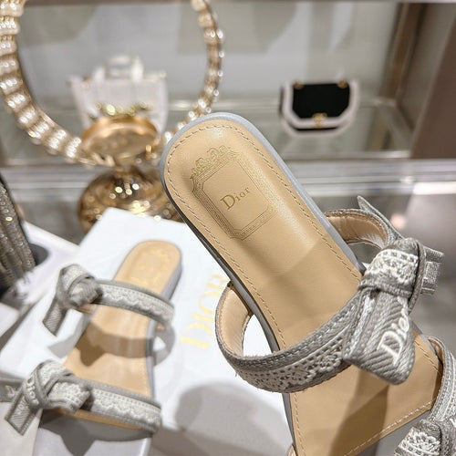 Dior Ribbon Slide Sandals