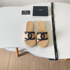 CHANEL CC Riviera Platform Slides