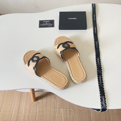CHANEL CC Riviera Platform Slides