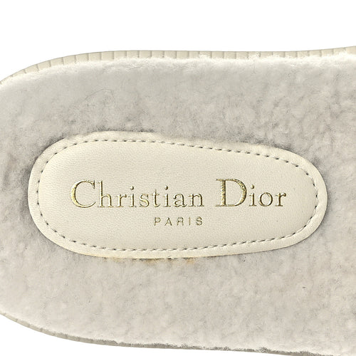 Christian Dior Dway Shearling Embroidered Slides