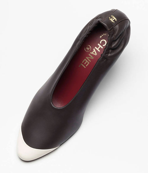 CHANEL Sculpted Cap-Toe Pumps
