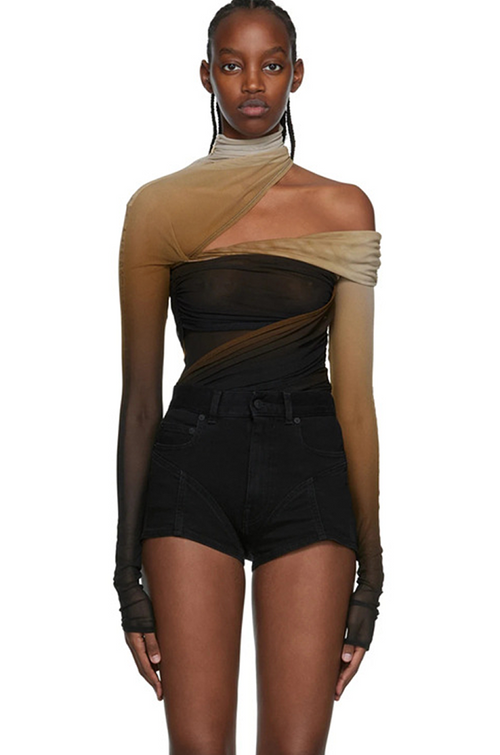 Ombre Illusion Mesh Bodysuit – S–L