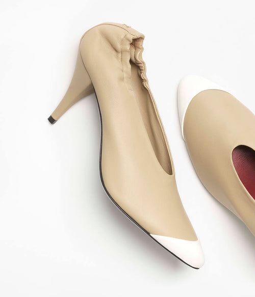 CHANEL Sculpted Cap-Toe Pumps