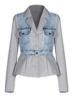 Vestige Denim Hybrid Peplum Blazer