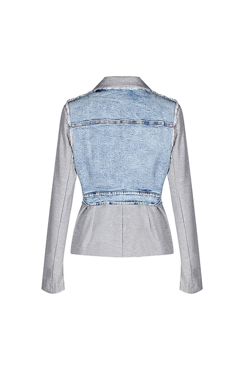 Vestige Denim Hybrid Peplum Blazer