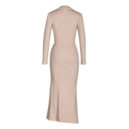 Sable Élégance Tie-Waist Maxi Dress