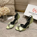 BALENCIAGA Crystal Bow Satin Sandals